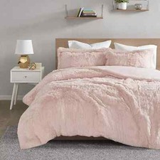 Intelligent Design Long Faux Fur Comforter Cover Cozy Bedding Set