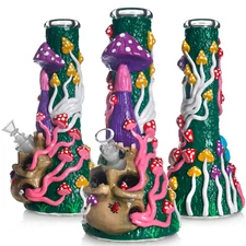 Mushroom Bong 3d Lady Bug Bong 13" Glow Glass Bong 3d Bong Monster Bong