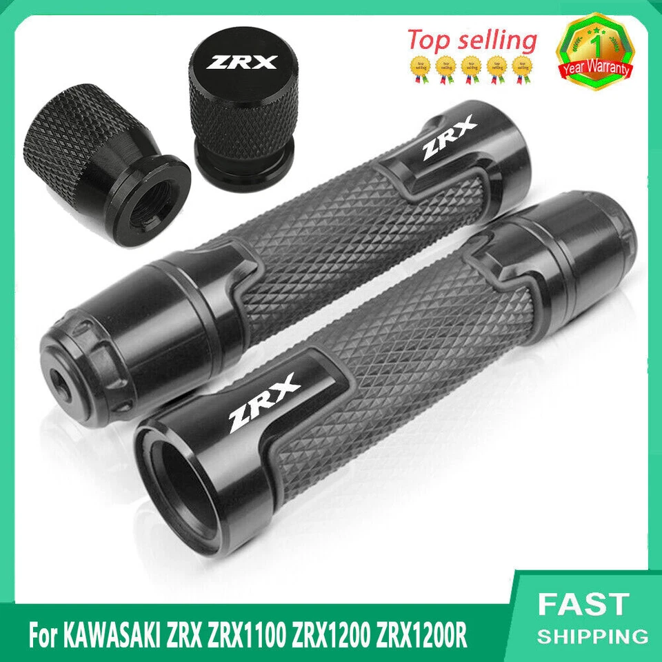 For KAWASAKI ZRX1100 ZRX1200 ZRX1200R Handlebar Grip Handle Grips+tire valve cap Foto 3 de 4