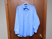 Chaps Blue Long Sleeve Dress Shirt Regular Fit Twill Size Large