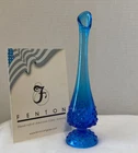Fenton Colonial Blue Hobnail 10” Swung Bud Vase
