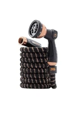 BrylaneHome New Pocket Hose Copper Bullet Hose - Black 100 ft 3/14” FLOW Diamete