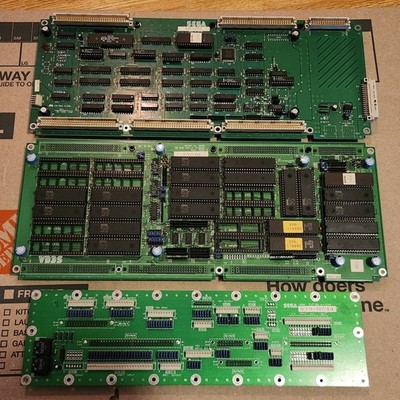 Sega Rally 1 ROM Board + Comm. Link + I/O - Sega Model 2 2A A-CRX Arcade PCB Lot