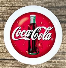 COKE RED BUTTON WHITE CERAMIC KITCHEN CABINET DRESSER KNOB DECOR