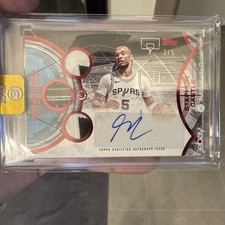 2026 Topps Three Basketball Stephon Castle Veteran 3 Patch Auto Red 2/5 CLEAN!!