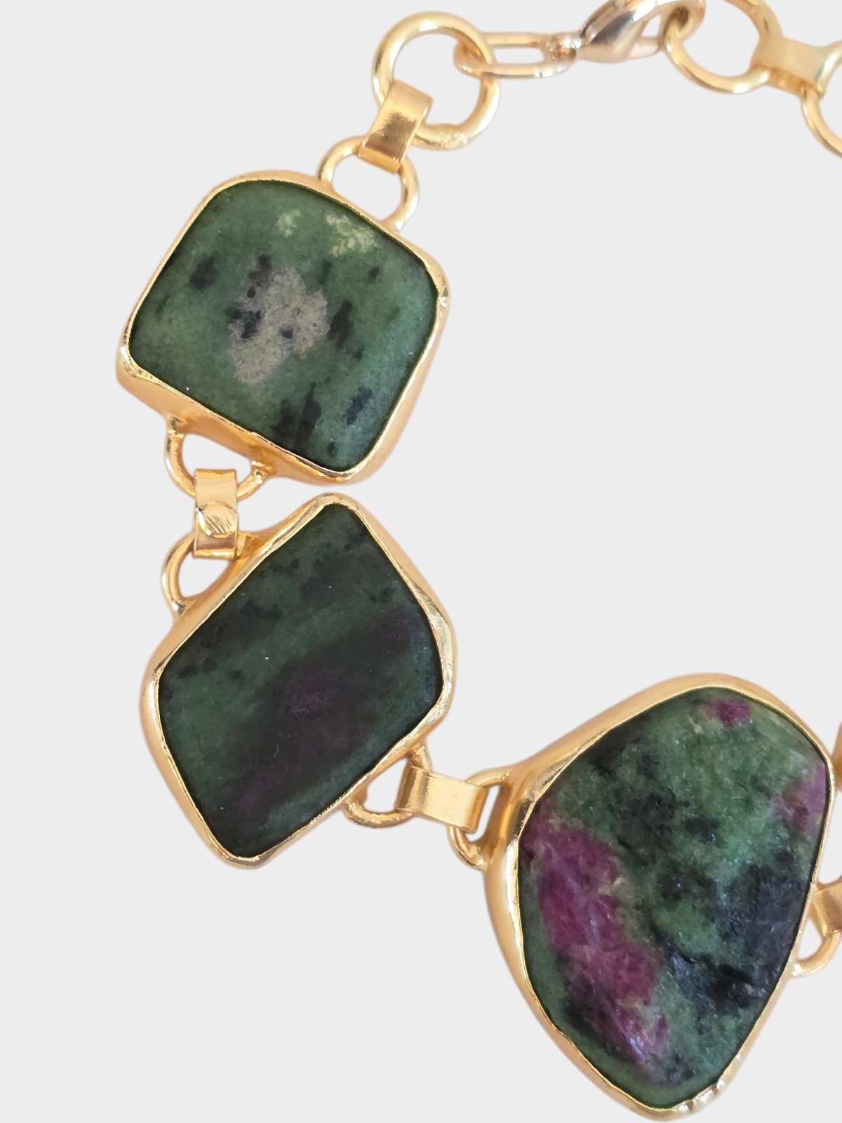 RUBY ZOISITE GEMSTONE GOLD-TONED BRACELET - image 2