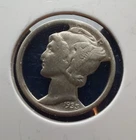 1935 Mercury Dime - Cut Out Background - Old US 90% Silver Coin  -