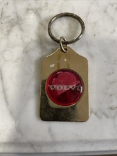 Vintage Keychain Volvo Car Key Fob Ring Metal Enamel MADE IN USA!