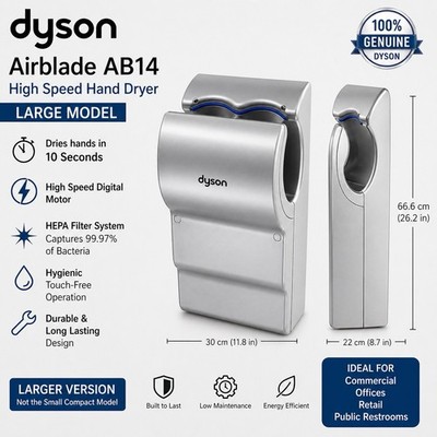Dyson AB14 AirBlade Automatic Hand Dryer 120V Steel/Acier - Brand New Sealed Box