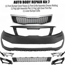 Front Bumper Cover Fascia & Grille Assembly Kit For 2012-2013 Kia Optima