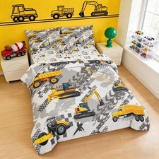 6pc Construction Comforter Set for Boys,Full Size Tractor Bedding Sets for Te...