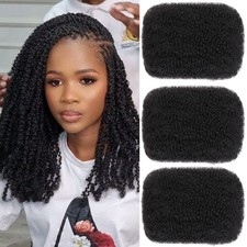 Xtrend 16 Inch 3 Bundles 90g Natural Black Afro Kinky Curly Braiding Bulk Hai...