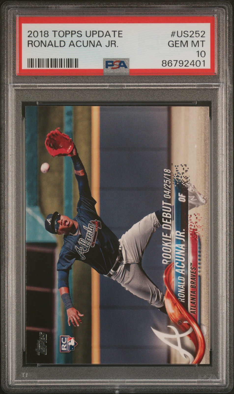 Ronald Acuna Jr. 2018 Topps Update #US252 Rookie Debut Price Ronald Acuna Jr. 2018 Topps Update #US252 Rookie Debut Price