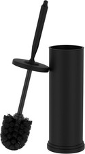 Stainless Steel Toilet Bowl Brush and Holder Set Scrubber Black Weighted
