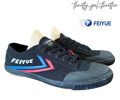 Feiyue FE LO 1920 Men s Black Canvas Gum Sole Parkour Martial Arts Shoes Size 13