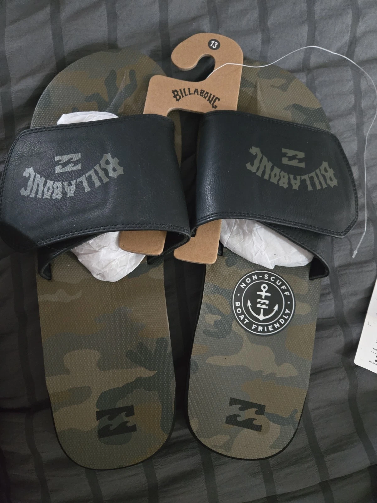 Billabong All Day Impact Slide Sandals - NWT Mens Size 13 Blk / Camo #45027-G9