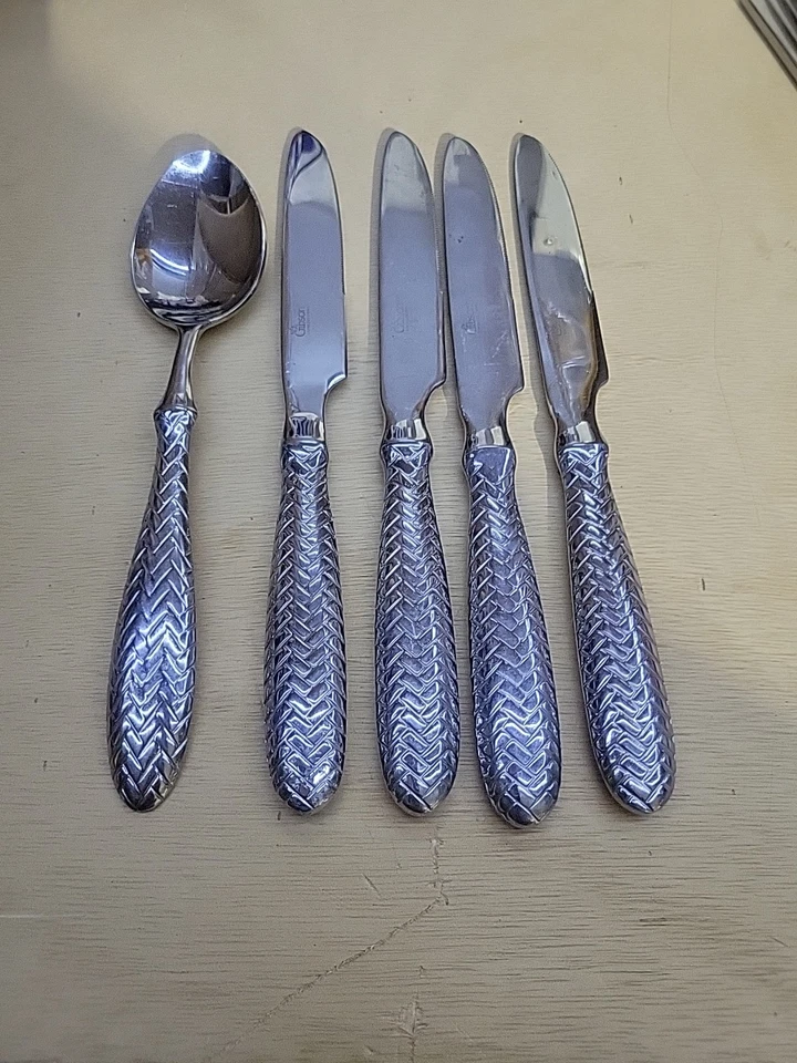 Lote de 5 cubiertos Gibson Amanda cuchillos y cuchara brillantes de acero inoxidable  Foto 2 de 4