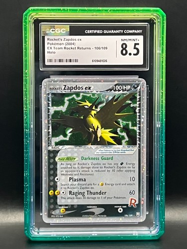Rocket's Zapdos ex graded CGC 8.5 for sale on eBay
