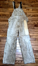 Vintage Carhartt R27 Overalls Mens 40x32 Brown Quilt Lined Made in USA Workwear