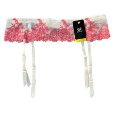WACOAL Embrace Lace Garter Belt M/L Medium Large Ivory Coral NWT 848291
