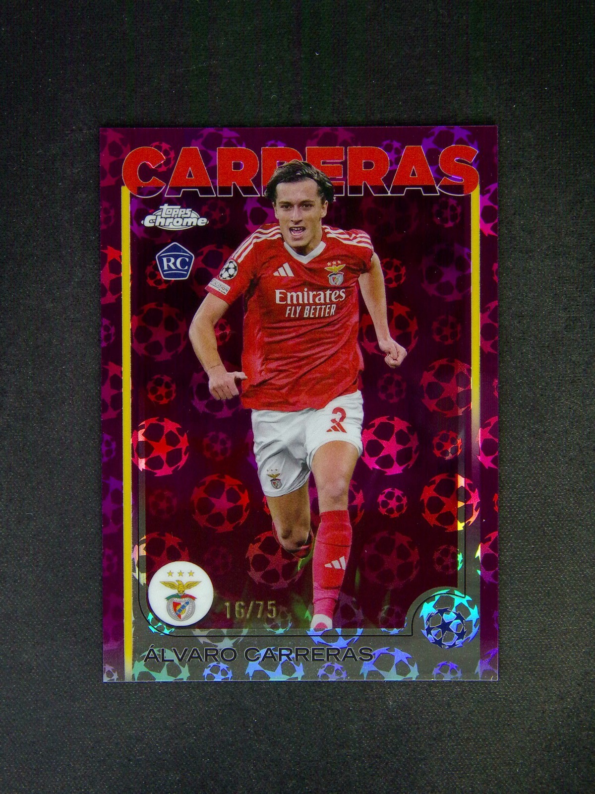 2024-25 Topps Chrome UEFA Alvaro Carreras #181 RC Rookie Magenta Starball /75
