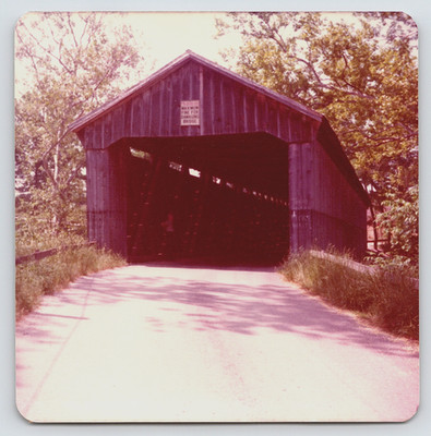 Vintage Photo Picture Wood Covered Bridge Road Brown County Ohio USA 1975