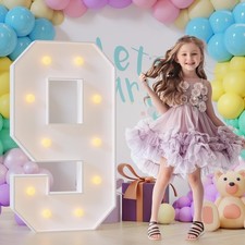 Bugame Light Up Numbers 4FT, Number 9 Light Up Sign Marquee Numbers 4 Feet Ta...