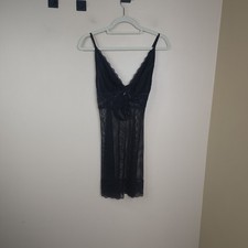 FREDERICKS OF HOLLYWOOD Carol Lace And Mesh Chemise Lingerie in Black Size M