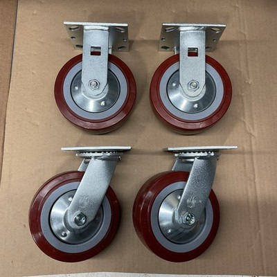 SET OF 4 NEW Pemco E-6 Plate Caster 6  x 2''  Wheel