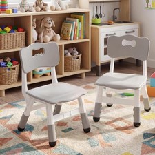 Kids Chair Set of 2 3 Level Height Adjustable Kid Chair Plastic Toddler Chairs