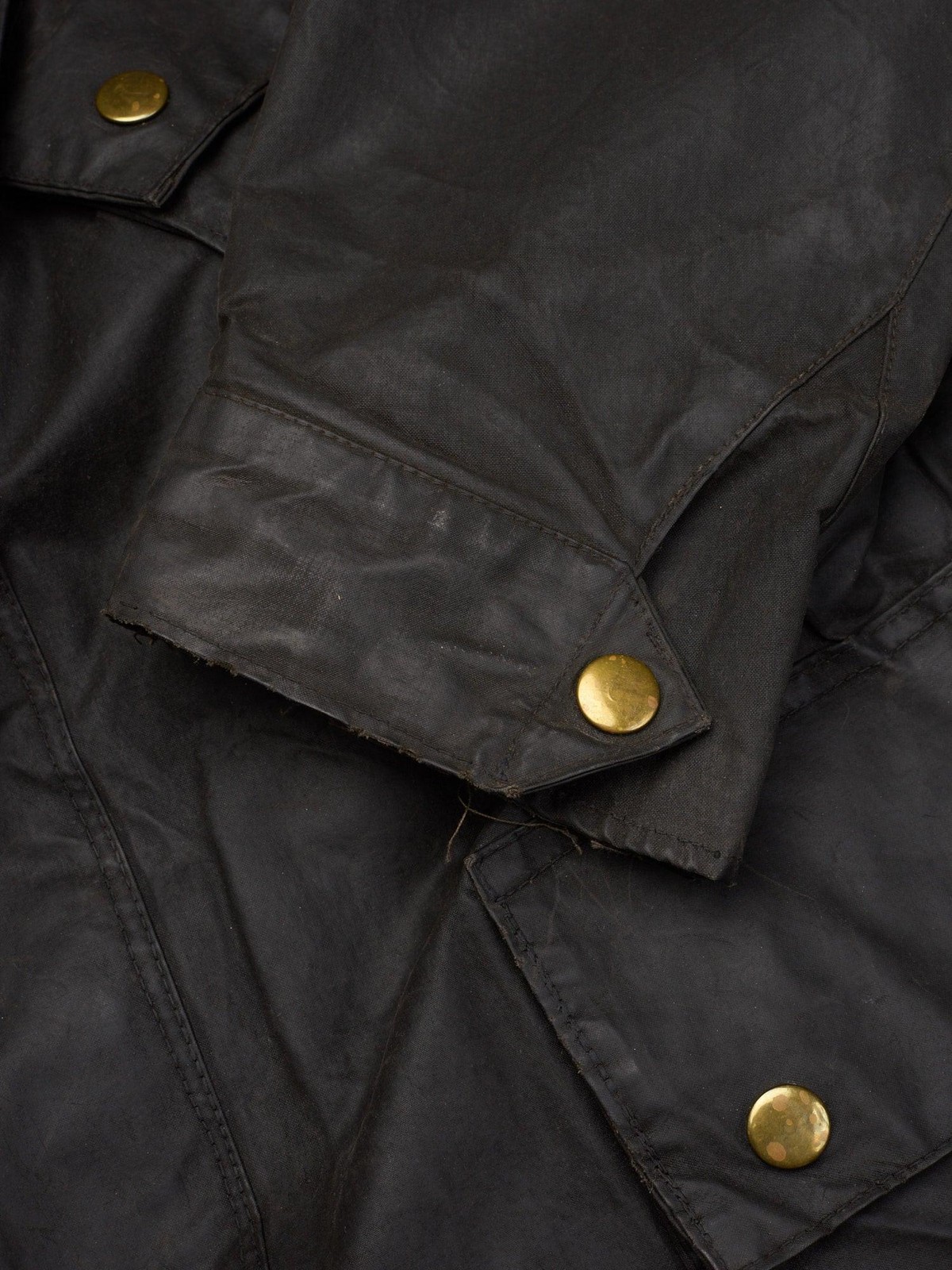 Vintage 1970's BARBOUR International One Crest Black Motorcycle Wax Jacket image 10