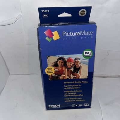 Epson PictureMate Print Pack T5570 Photo Cartridge 100 Sheets Glossy Open Box!