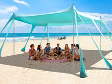 Beach Tent Sun Shelter, 13X10Ft Beach Shade Canopy with 10 Sandbags, UPF50 Outd