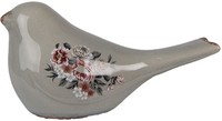 Clayre & Eef 6CE1969L Dekoration Vogel Grau Rosa 25X10X13 Cm