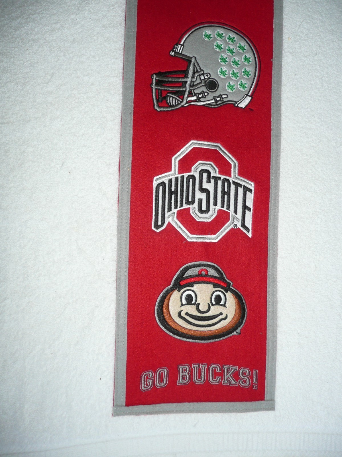 Winning Streak  OHIO SATE Logo MAN CAVE Wool Blend Felt BANNER 31½"x8" view 2