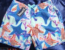 Vilebrequin Youth Swim Trunks Size 14 Blue And Red Starfish Pattern, Nautical