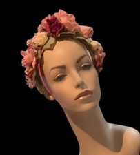 Handmade Flower Crown For Brides Flower Girl Boho Roses Pink To Red One Size