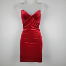 NWT Windsor Size L Monroe Rhinestone Strap Velvet Formal Mini Dress