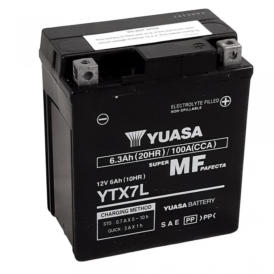 Batterie SLA Yuasa pour Moto Derbi 125 GPR 4T 2009 à 2012 YTX7L / YTX7L -BS / - Photo 4/4