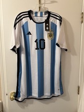 Adidas AFA Messi #10 Argentina 2022 Home Soccer Jersey Size Large