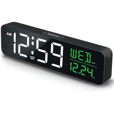 Peakeep Large Display Digital Alarm Clock for BedroomsDate Day of Week Calendar