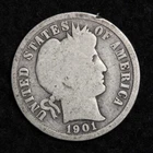 1901 Silver Barber Dime GOOD FREE SHIPPING
