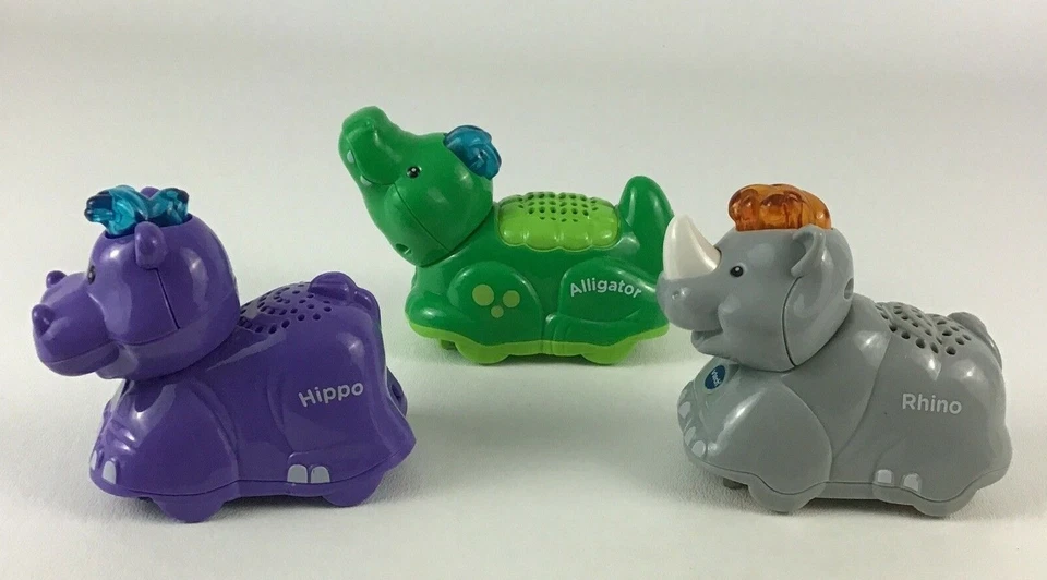 VTech Go Go Smart Wheels Animals Alligator Hippo Rhino Smart Point 3pc Lot Toy - Image 3 of 4