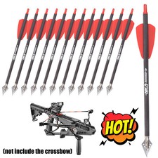 7.5" Crossbow Bolts EK COBRA R9 2" Red Vanes with 100grain Broadheads Point 3/6X