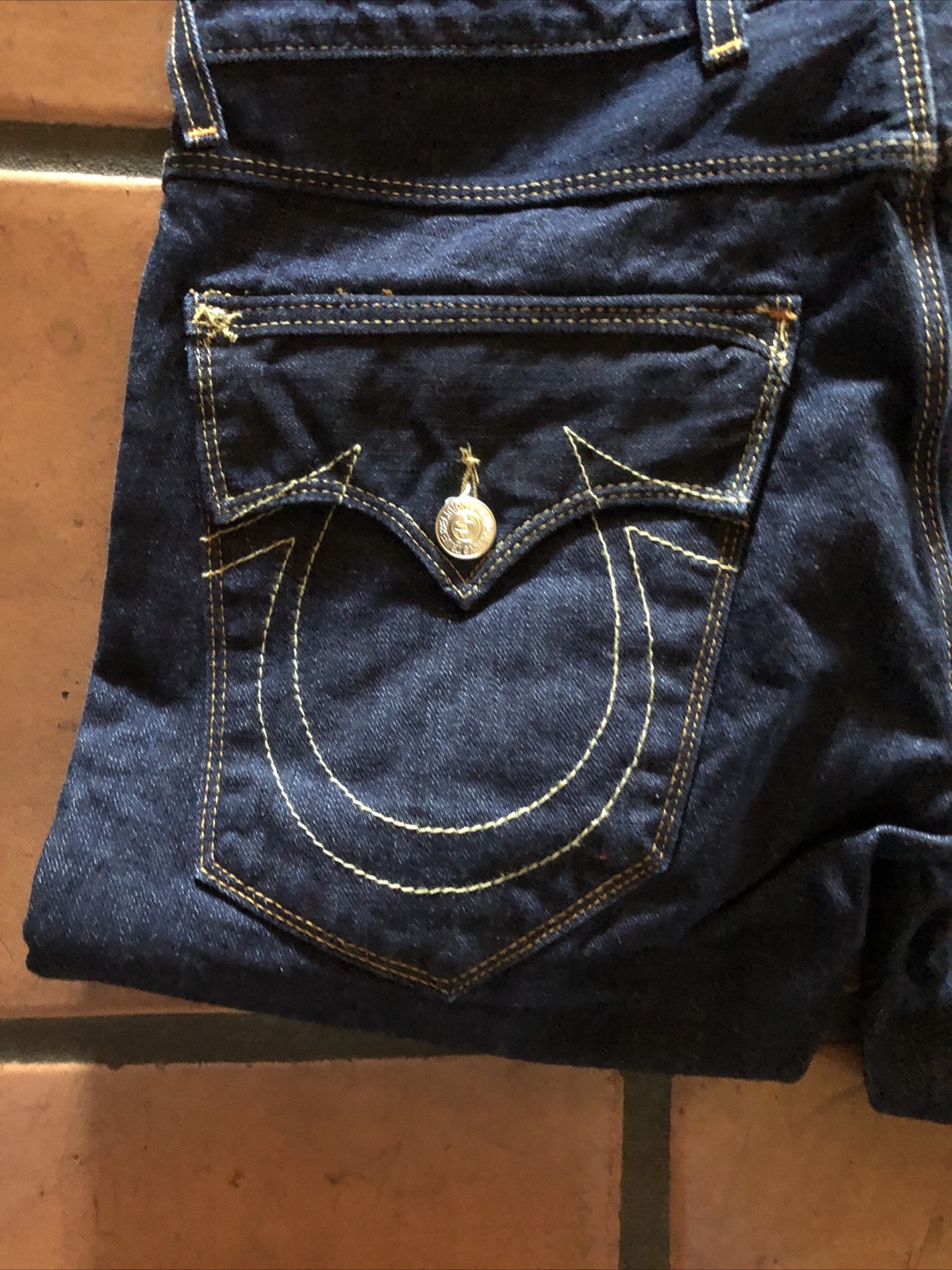 TRUE RELIGION RICKY MEN’S JEANS BLUE SIZE 30W 34L WESTERN COWBOY STYLE USA MADE image 8