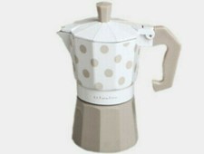 CAFFETTIERA 2 TAZZE CLARALUNA NAPOLETANA BIANCA E FANGO BOMBONIERA REGALO