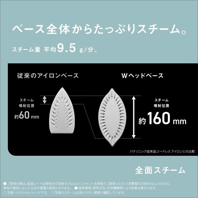 【保証2027年3月】Panasonic スチームアイロンNI-WL408-W Panasonic NI-WL408-W Cordless Steam Iron Calulu Dual Head Base