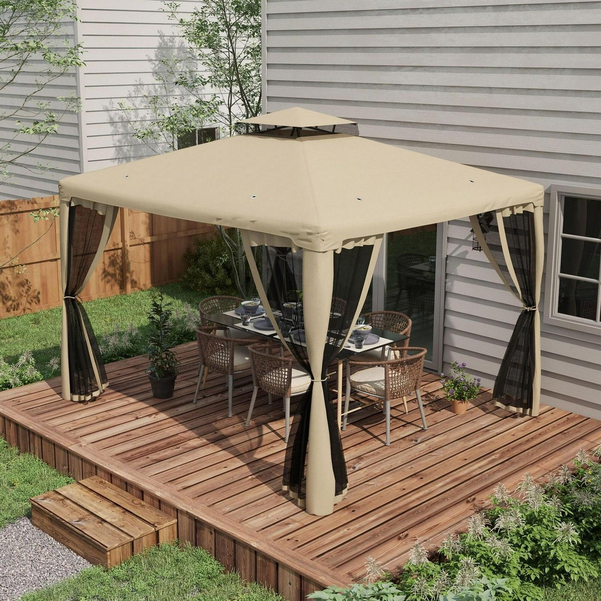 ꙳★*゜♻️ PATIO ꙳★*゜ StyleWell Park Pointe 4-Piece Wicker Patio Conversation Set
