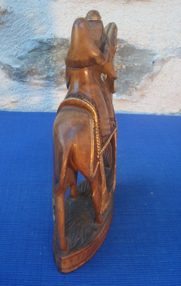 V69 A identifier Statue Sculpture Bois Couple Dromadaire Inde Asie ? Ethnique - Photo 4/4