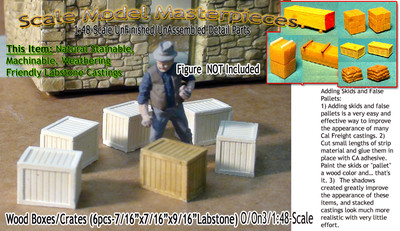 Wood Crates/Boxes (Medium-6pcs) O/1:48 Scale Model Masterpieces/Yorke *NEW*